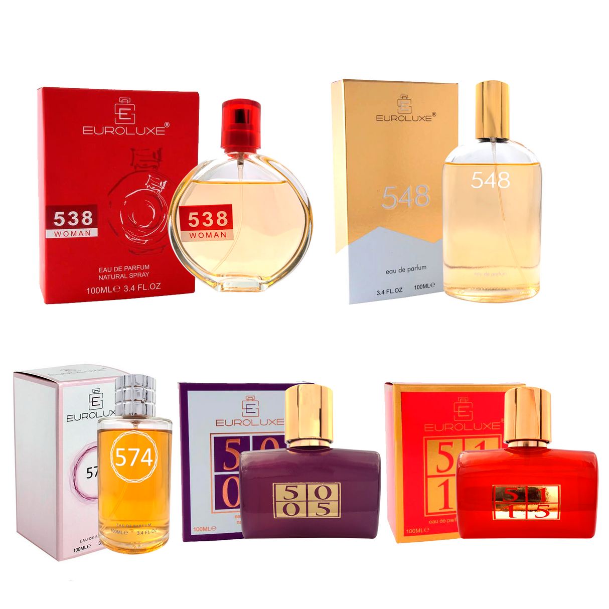 Pack 5x4 Euroluxe EDP 100 ml Mujer II