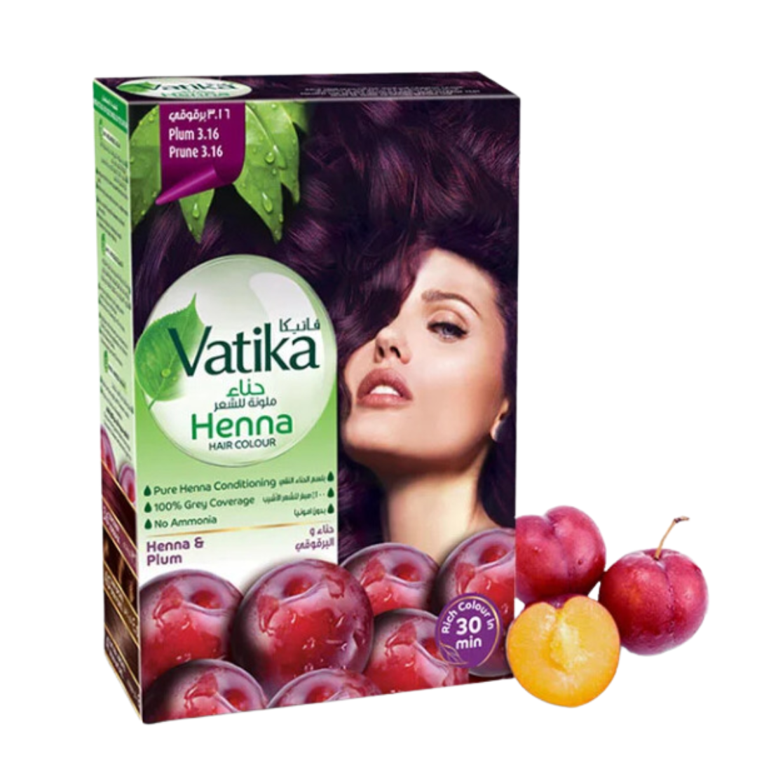 Vatika Henna Tintura Coloración Ciruela 6 Sachets