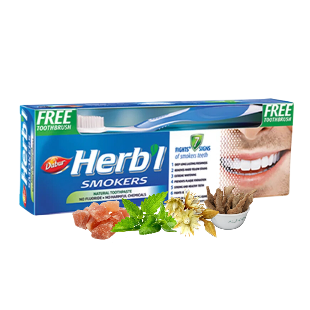 Pasta Dental Herb'l Fumadores + Cepillo de Dientes 150gr