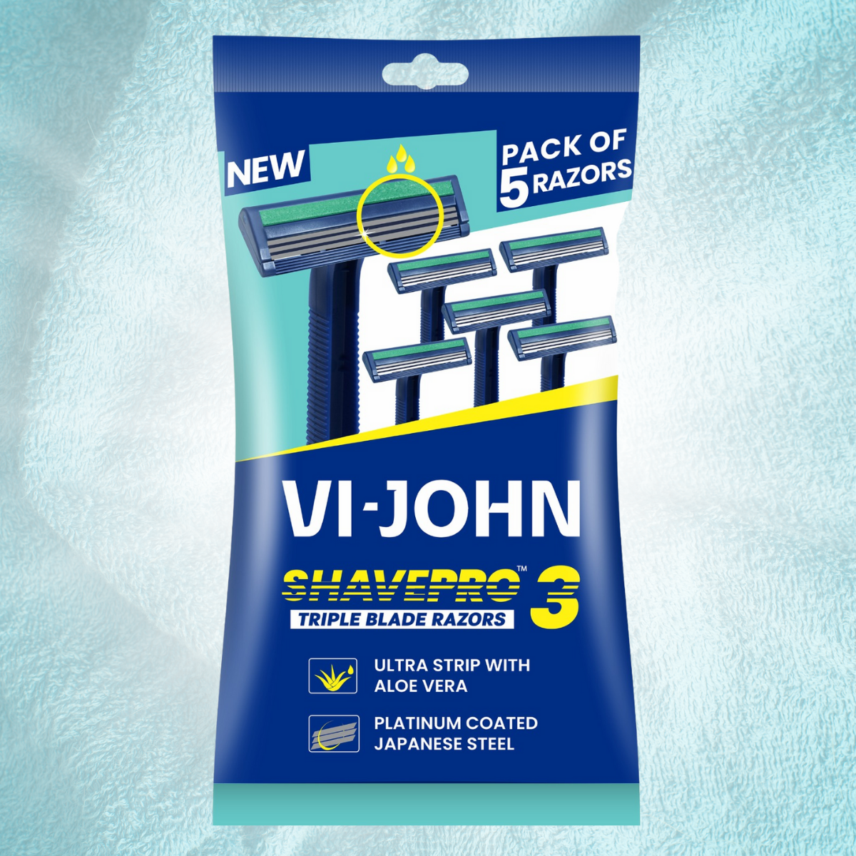 Vi-John Maquina De Afeitar Desechable Aloe Vera X 5 Triple Hojilla
