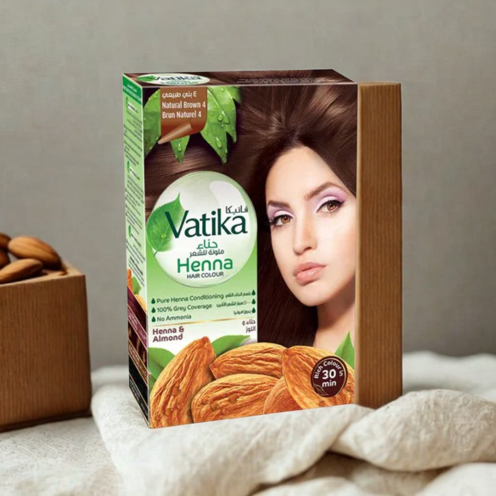 Vatika Henna Tintura Coloración Castaño 6 Sachets