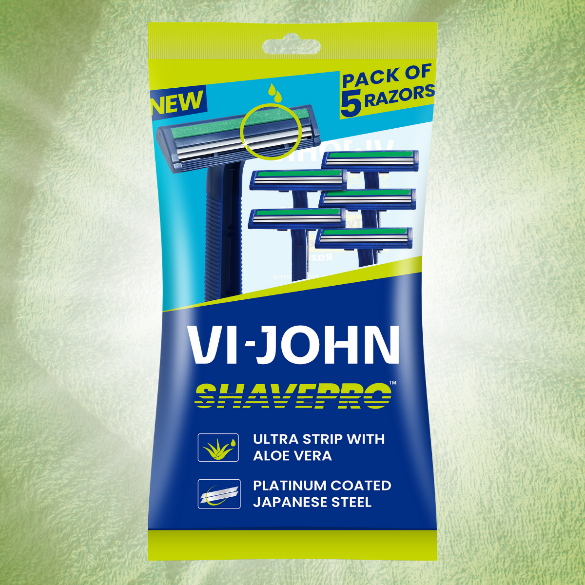 Vi-John Maquina de Afeitar Desechable Aloe Vera X 5 Doble Hojilla