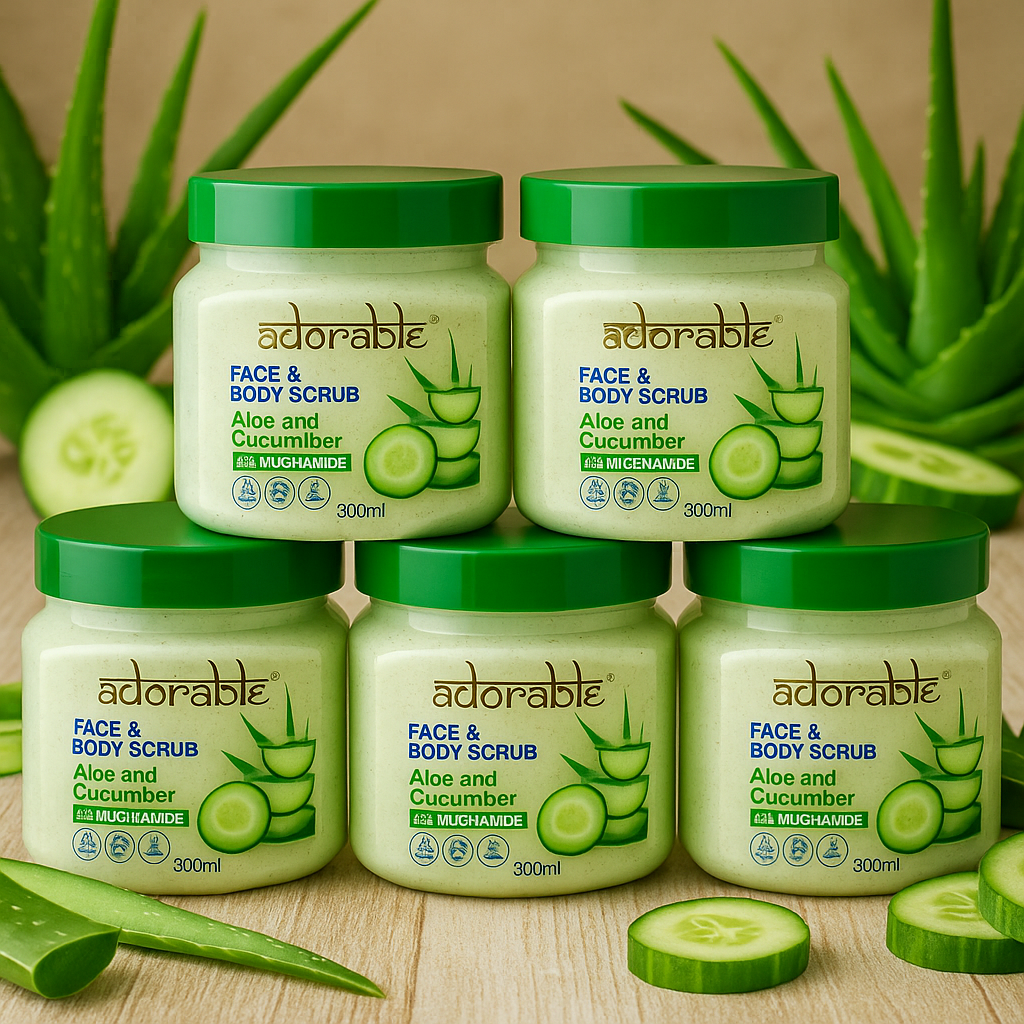 Pack Adorable 6 Exfoliante Aloe Vera-Cucumber & Vit B3 300ml