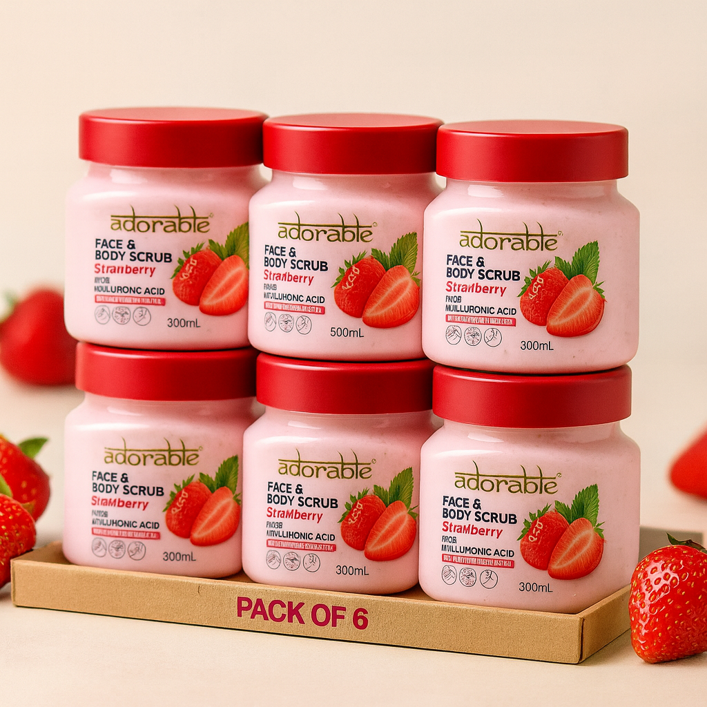 Pack Adorable 6 Exfoliantes Frutilla&Ácido Hialurónico 300ml