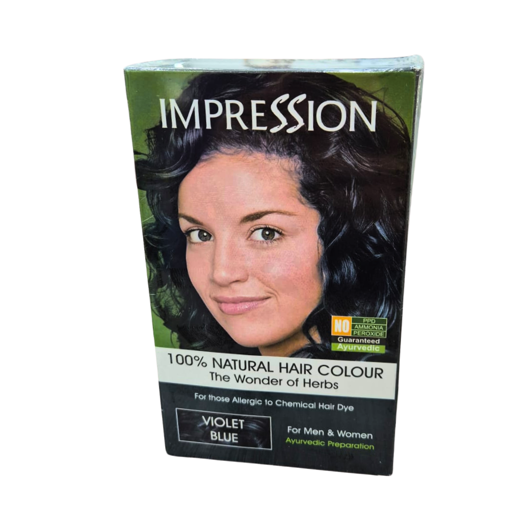 Impression Henna 100% Color Natural Azul Violeta 3 Sachets de 50gr
