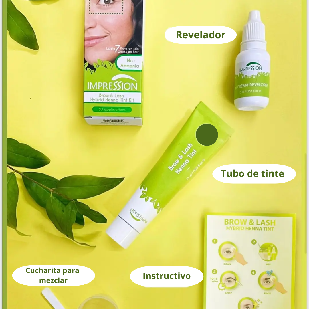 Impression Kit Hair Tintura Cejas y Pestañas Castaño 15 gr