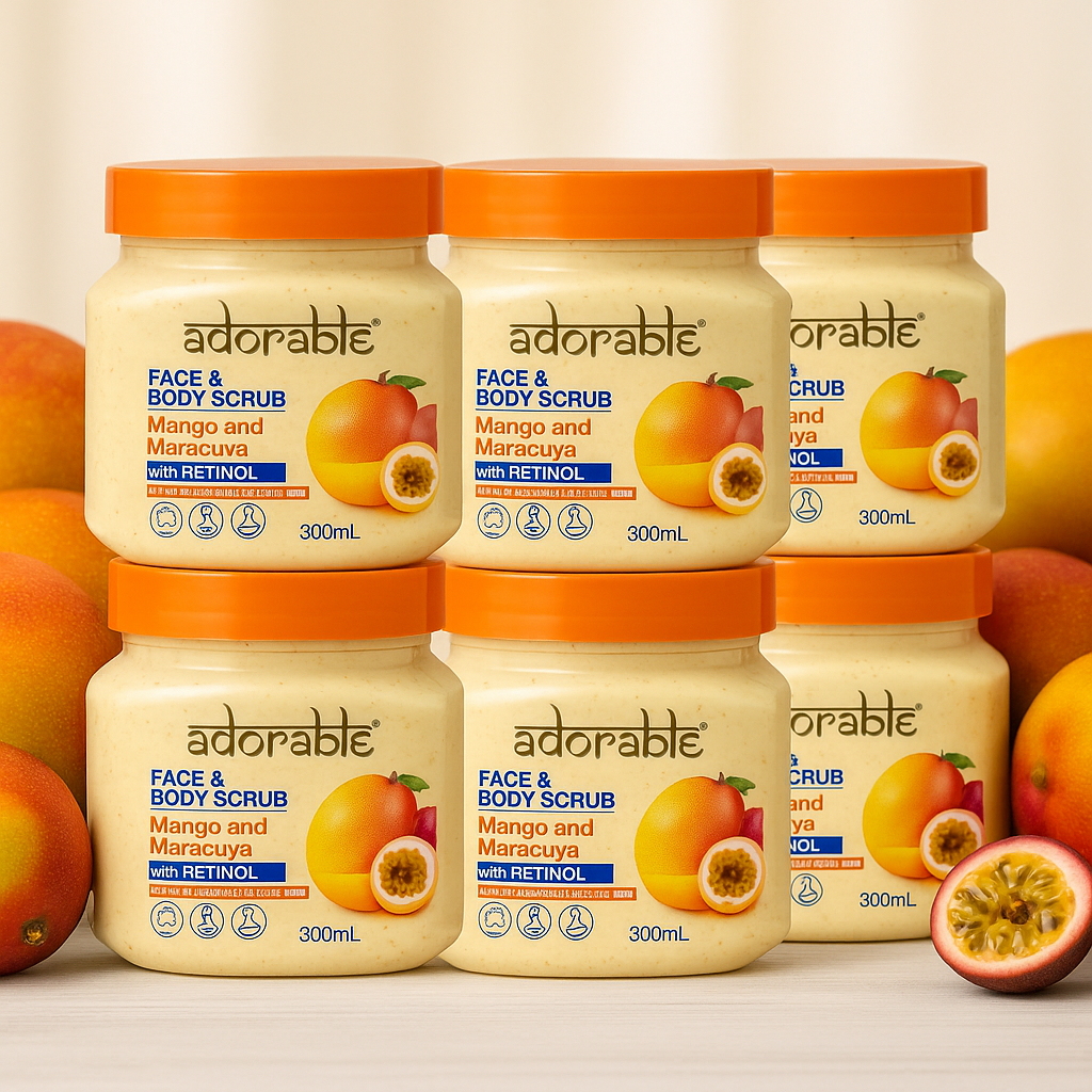 Pack Adorable 6 Exfoliantes Mango-Maracuya & Retinol 300 ml