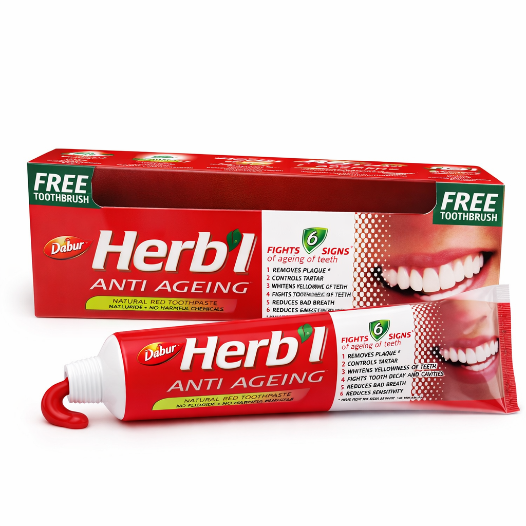 Pasta Dental Herb'l Anti Envejecimiento + Cepillo de Dientes 150gr