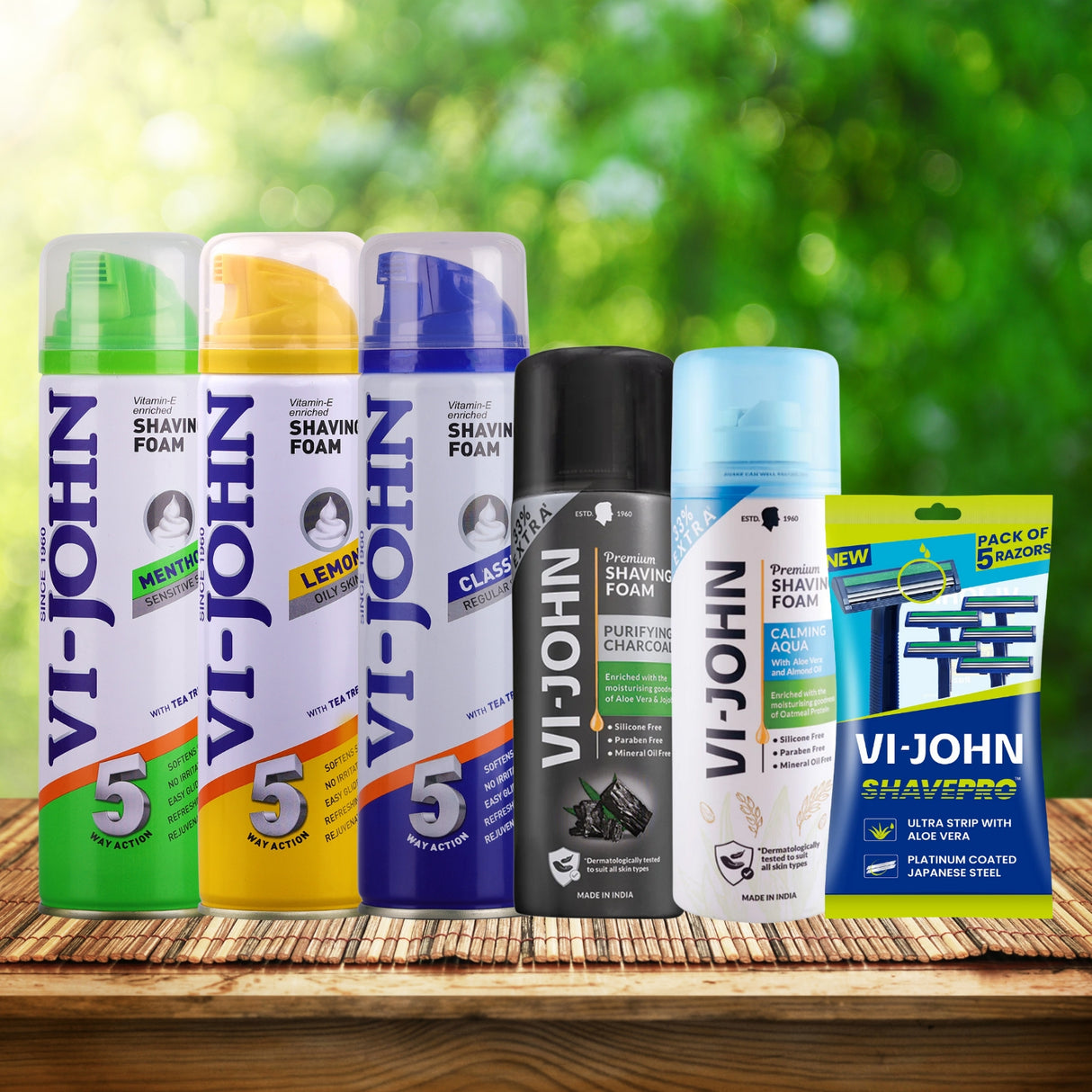 Pack 5 Espumas de Afeitar 200 gr + Maquina Desechable 5 Uds