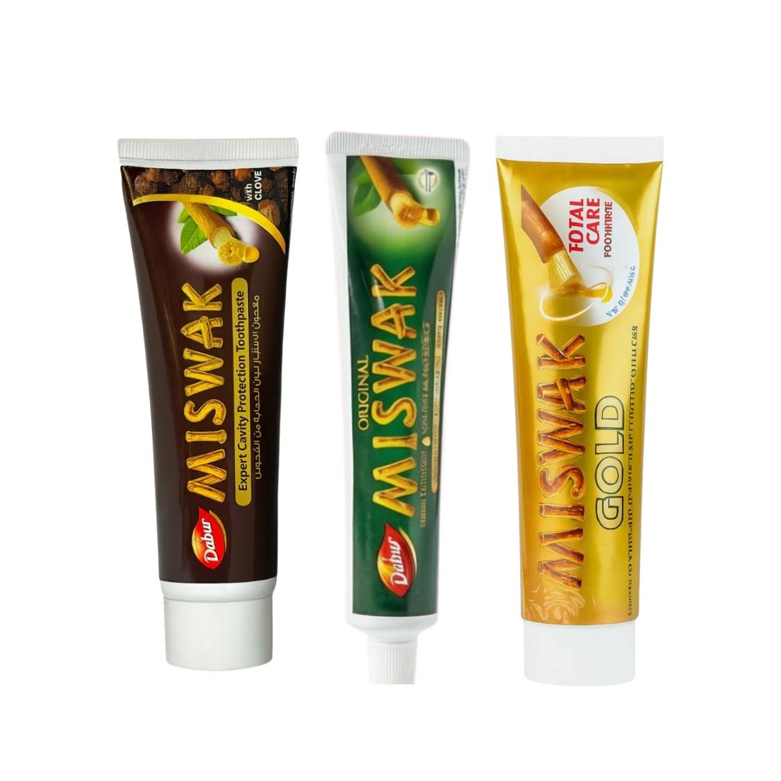 Pack #5 (6 Uds) Pasta Dental Dabur Miswak Surtidos