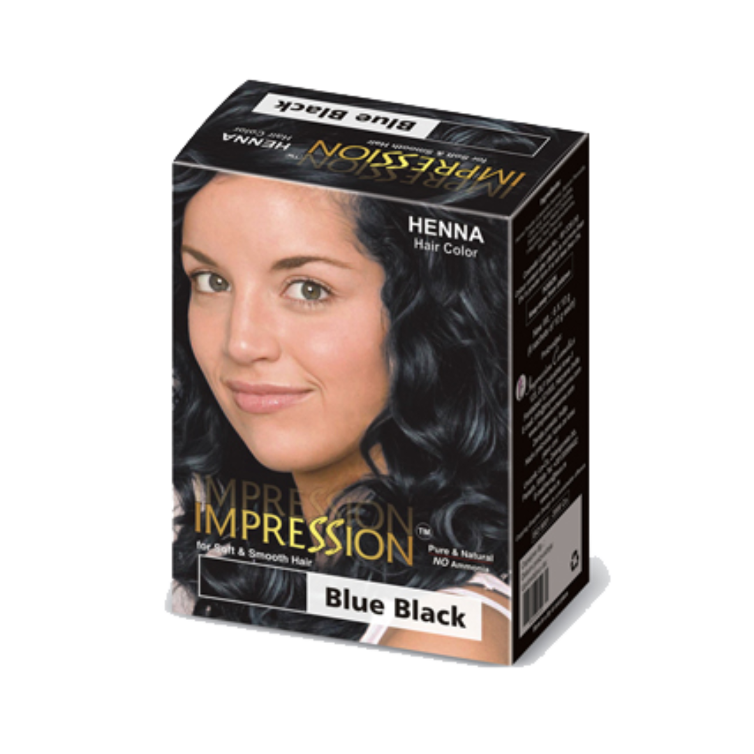 Impression Henna Hair Color Negro Azulado 10 gr X 6 sachets