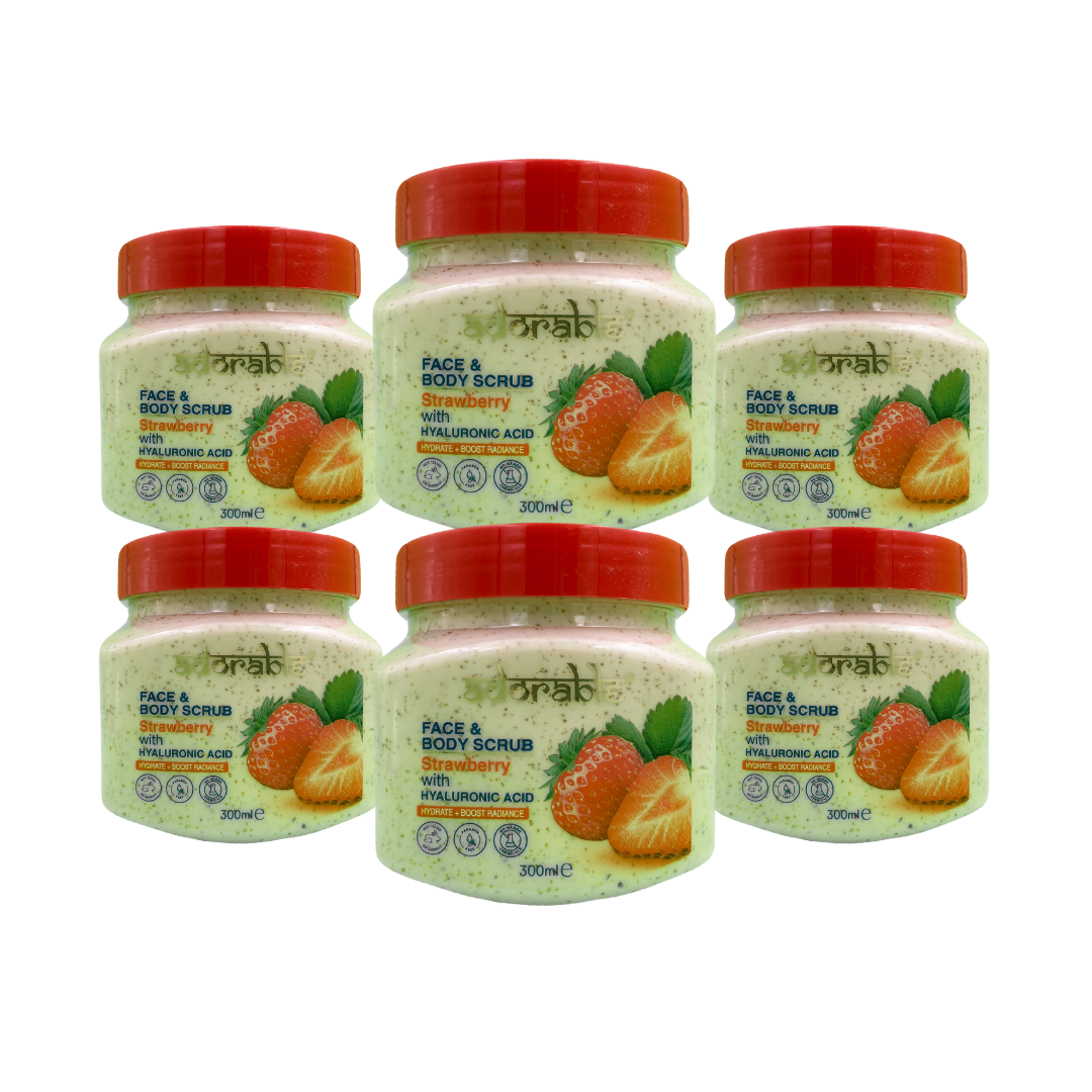 Pack Adorable 6 Exfoliantes Frutilla&Ácido Hialurónico 300ml