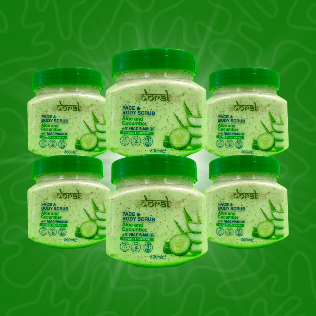 Pack Adorable 6 Exfoliante Aloe Vera-Cucumber & Vit B3 300ml