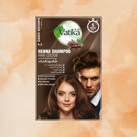 Vatika Henna Colour Shampoo Dark Browm 20 ml X Sachets