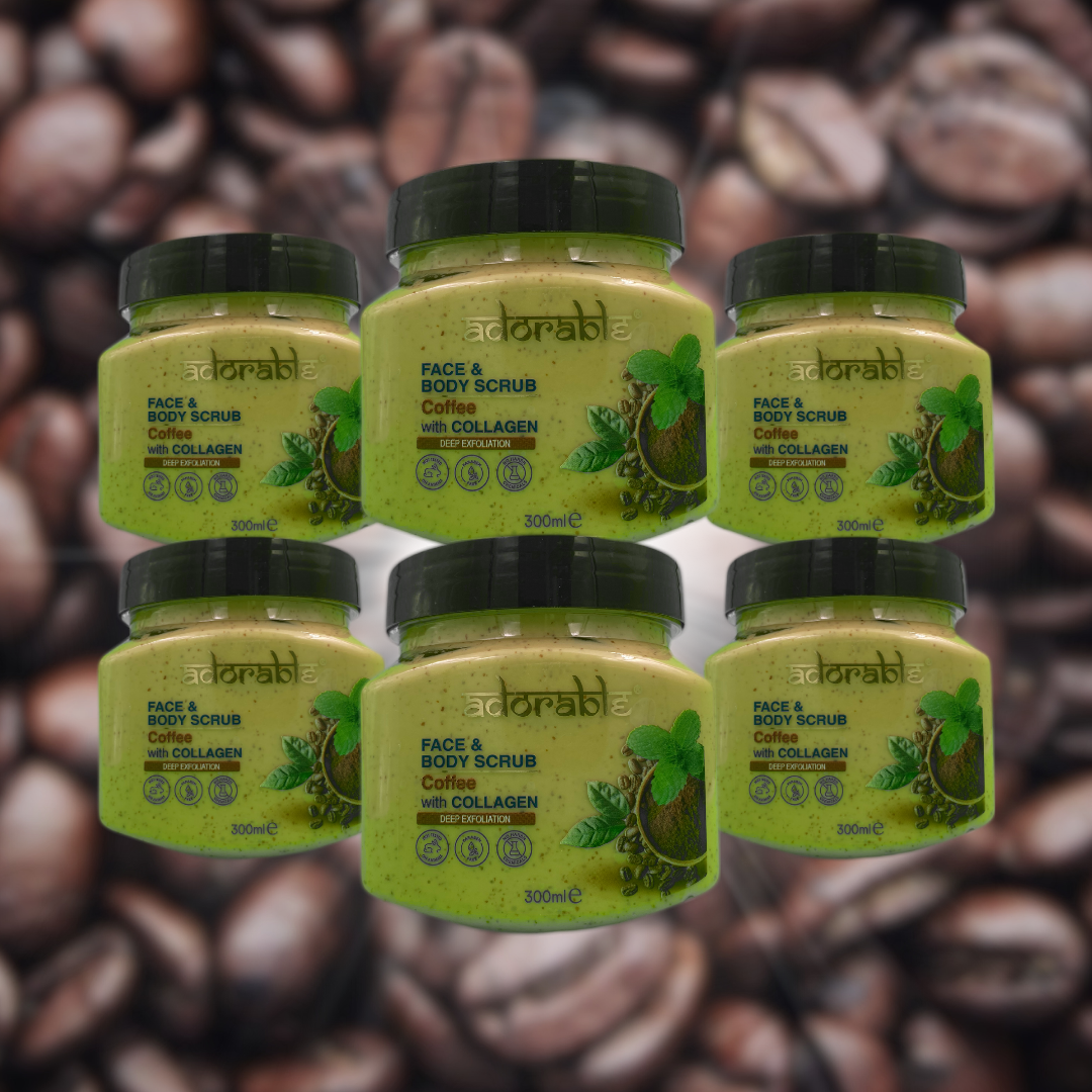 Pack Adorable 6 Exfoliantes Café & Colágeno 300 ml