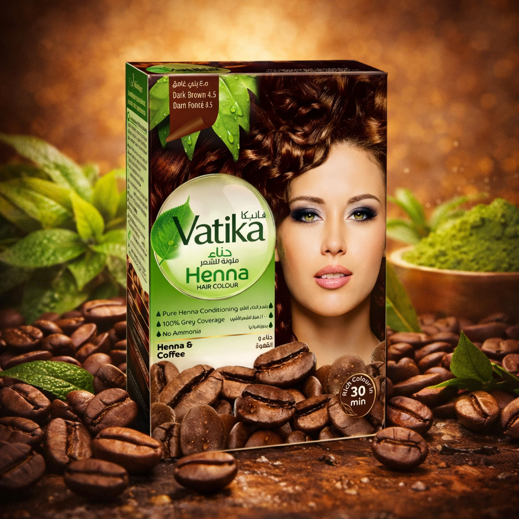 Vatika Henna Tintura Coloración Castaño Oscuro 6 Sachets