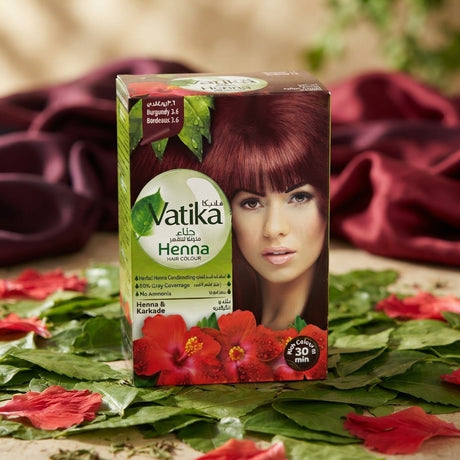 Vatika Henna Tintura Coloración Borgoña 6 Sachets
