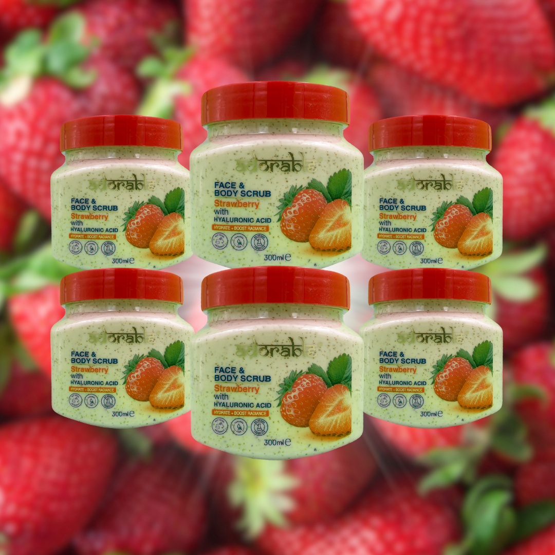 Pack Adorable 6 Exfoliantes Frutilla&Ácido Hialurónico 300ml