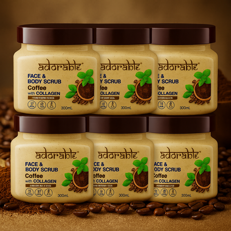 Pack Adorable 6 Exfoliantes Café & Colágeno 300 ml