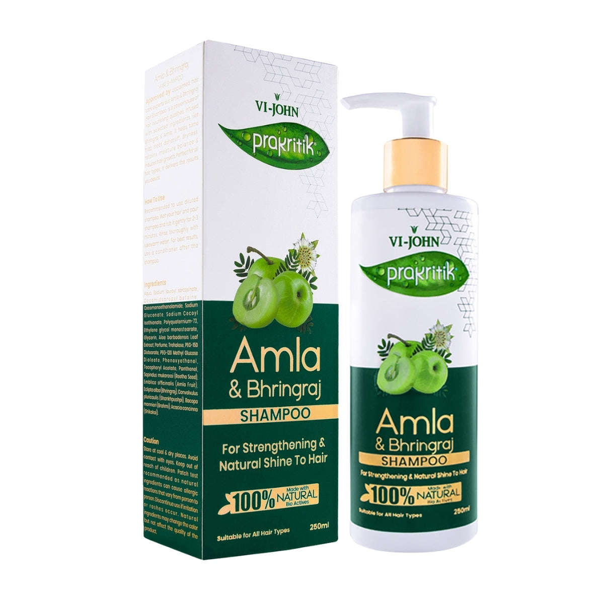 Prakritik Shampoo Amla y Polvo Ayurvédica 250 ml