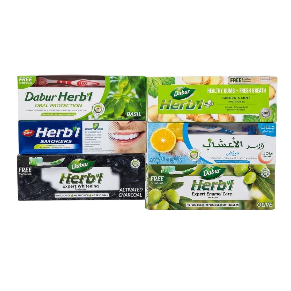 Pack #2 (6 Uds) Pasta Dental Dabur Herbal 150gr