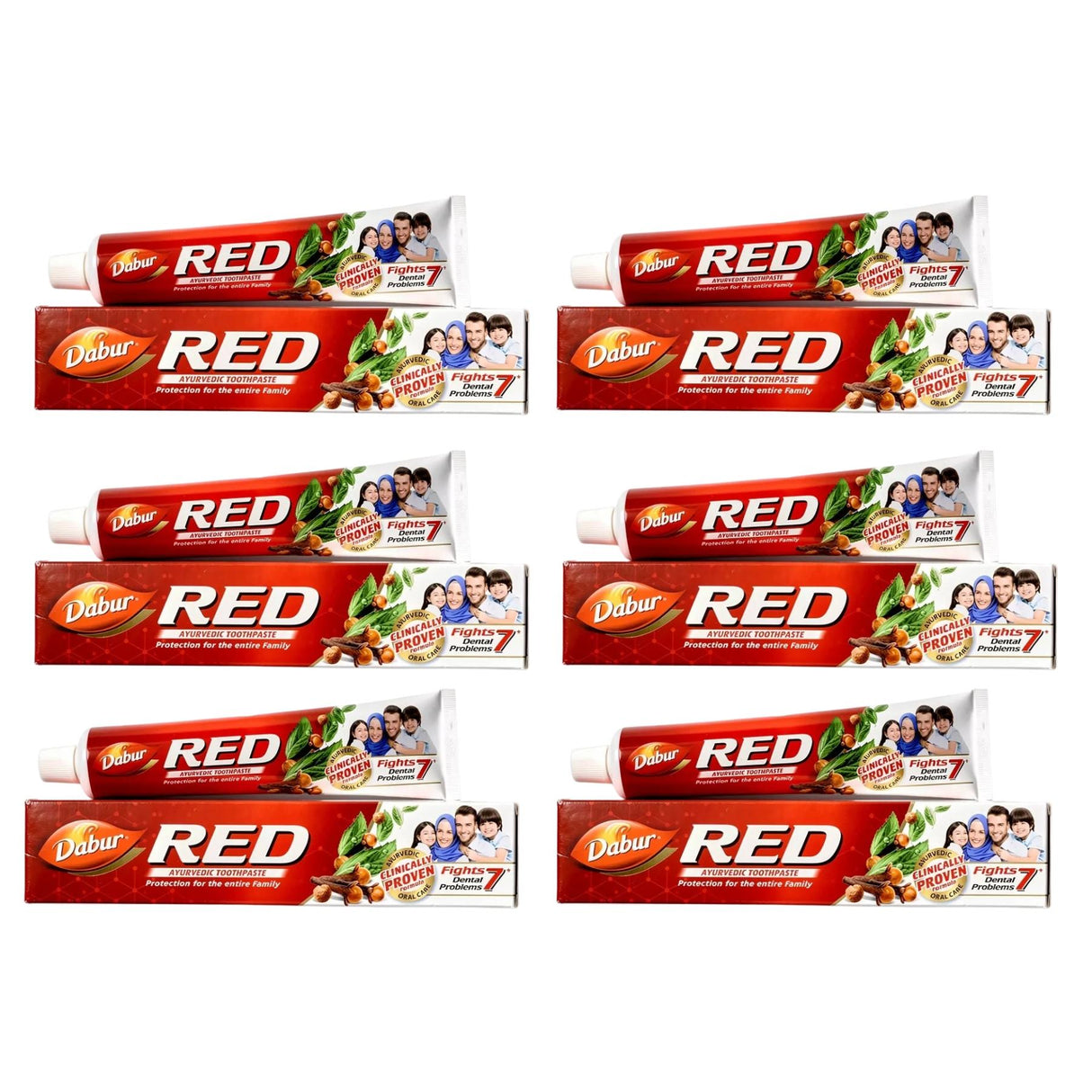 Pack 6 Uds Pasta Dental Dabur Red 100 gr