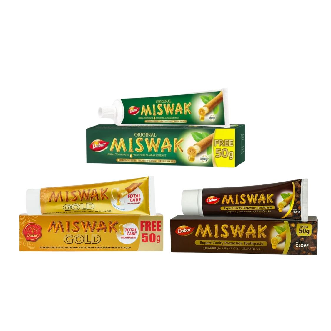 Pack #5 (6 Uds) Pasta Dental Dabur Miswak Surtidos