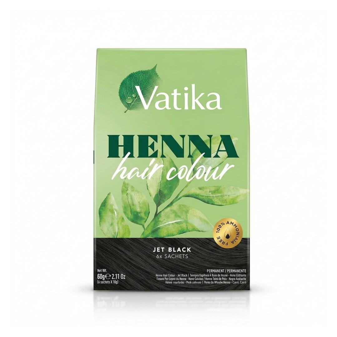 Vatika Henna Tintura Coloración Negro Azabache 6 Sachets
