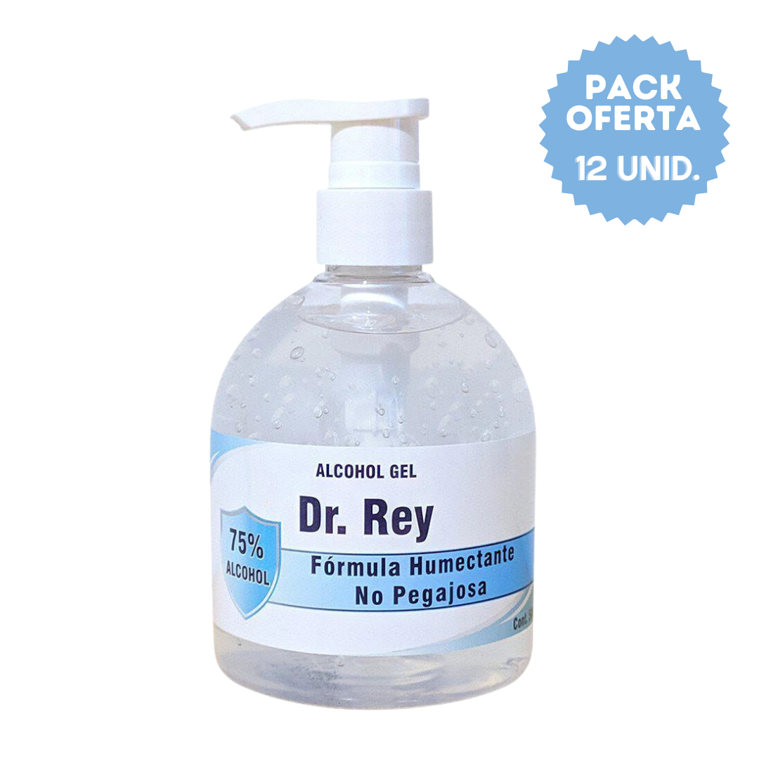 Pack 12 unidades Alcohol Gel 500 ml Dr. Rey